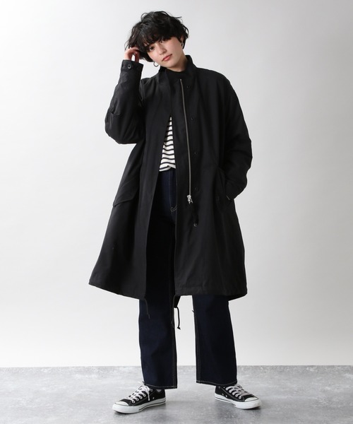 RAGEBLUE（レイジブルー）の「【2WAY仕様】ビッグシルエットモッズコート/954592（モッズコート・レディース・ブラック/オリーブ・FREE）」の2枚目の写真