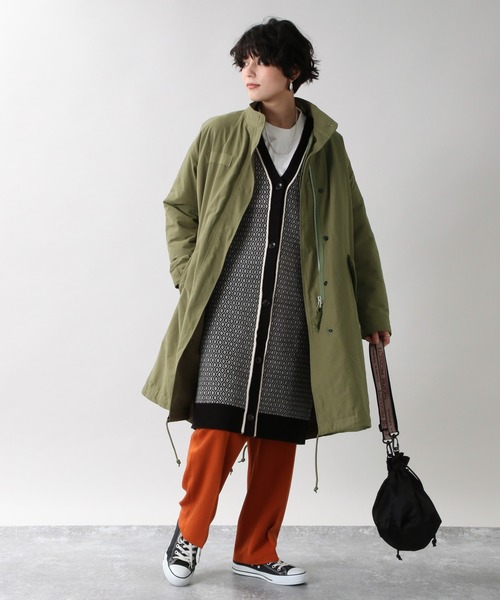 RAGEBLUE（レイジブルー）の「【2WAY仕様】ビッグシルエットモッズコート/954592（モッズコート・レディース・ブラック/オリーブ・FREE）」の3枚目の写真