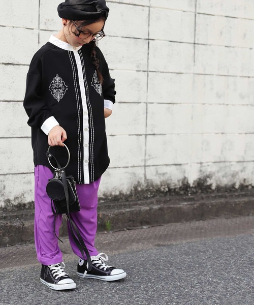 antiqua（アンティカ）の「レトロ刺繍シャツ（シャツ/ブラウス・キッズ・ブラック/オフホワイト/カーキ/イエロー・4/6/3/5）」の14枚目の写真