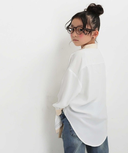 antiqua（アンティカ）の「レトロ刺繍シャツ（シャツ/ブラウス・キッズ・ブラック/オフホワイト/カーキ/イエロー・4/6/3/5）」の8枚目の写真