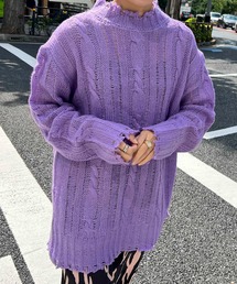 ダメージシアールーズニット