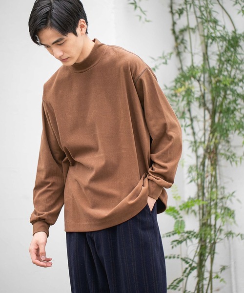 niko and...（ニコアンド）の「ピーチPEモックネックプルオーバー（Tシャツ/カットソー・メンズ・ブラック/ブラウン/ブルー/アイボリー・MEDIUM/LARGE）」の2枚目の写真
