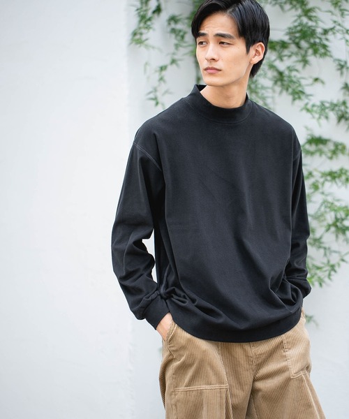 niko and...（ニコアンド）の「ピーチPEモックネックプルオーバー（Tシャツ/カットソー・メンズ・ブラック/ブラウン/ブルー/アイボリー・MEDIUM/LARGE）」の1枚目の写真
