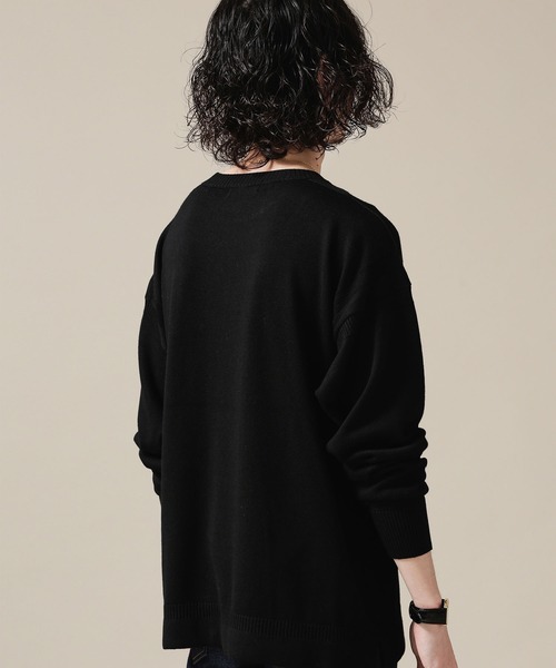 NANO universe（ナノユニバース）の「ガンジーハイゲージクルーネックニット（ニット/セーター・メンズ・ブラック/レッド系その他2/パープル・L/XL/S/M）」の9枚目の写真