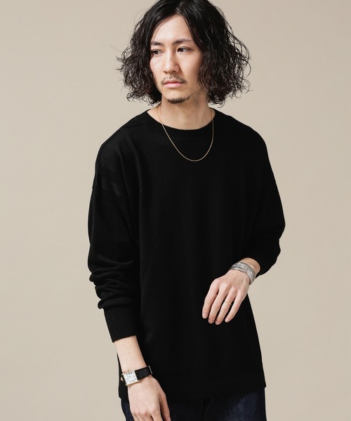 NANO universe（ナノユニバース）の「ガンジーハイゲージクルーネックニット（ニット/セーター・メンズ・ブラック/レッド系その他2/パープル・L/XL/S/M）」の11枚目の写真