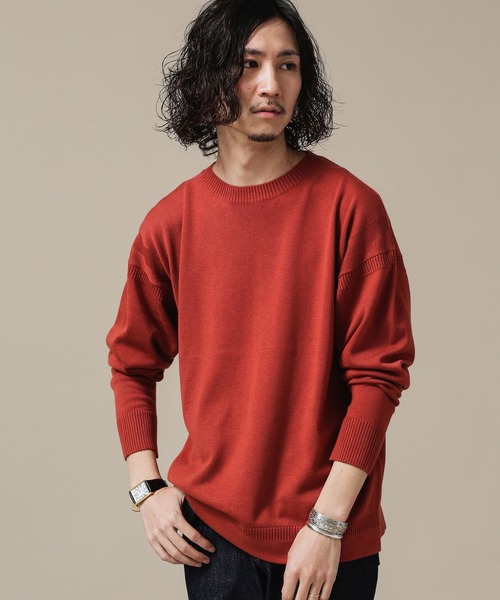 NANO universe（ナノユニバース）の「ガンジーハイゲージクルーネックニット（ニット/セーター・メンズ・ブラック/レッド系その他2/パープル・L/XL/S/M）」の14枚目の写真