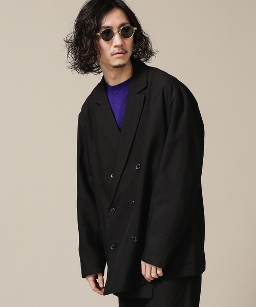 NANO universe（ナノユニバース）の「ガンジーハイゲージクルーネックニット（ニット/セーター・メンズ・ブラック/レッド系その他2/パープル・L/XL/S/M）」の15枚目の写真