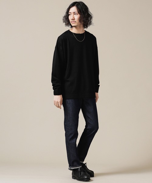 NANO universe（ナノユニバース）の「ガンジーハイゲージクルーネックニット（ニット/セーター・メンズ・ブラック/レッド系その他2/パープル・L/XL/S/M）」の12枚目の写真