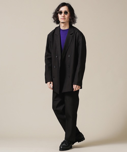 NANO universe（ナノユニバース）の「ガンジーハイゲージクルーネックニット（ニット/セーター・メンズ・ブラック/レッド系その他2/パープル・L/XL/S/M）」の10枚目の写真