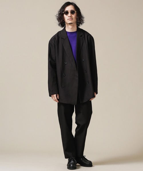 NANO universe（ナノユニバース）の「ガンジーハイゲージクルーネックニット（ニット/セーター・メンズ・ブラック/レッド系その他2/パープル・L/XL/S/M）」の5枚目の写真