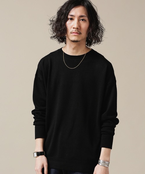 NANO universe（ナノユニバース）の「ガンジーハイゲージクルーネックニット（ニット/セーター・メンズ・ブラック/レッド系その他2/パープル・L/XL/S/M）」の18枚目の写真