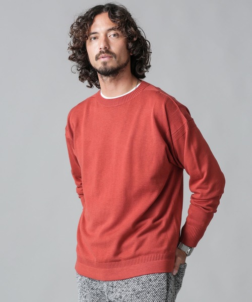 NANO universe（ナノユニバース）の「ガンジーハイゲージクルーネックニット（ニット/セーター・メンズ・ブラック/レッド系その他2/パープル・L/XL/S/M）」の19枚目の写真