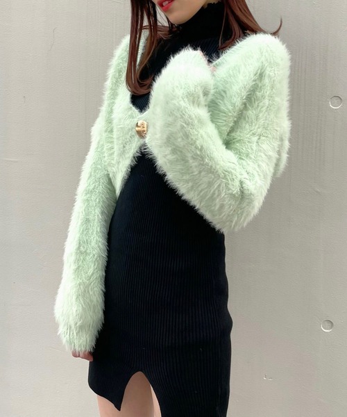Crea titty&Co. PETIT（クレアティティーアンドコープチ）の「【Crea titty&Co.PETIT】プチハイレースニットミニワンピース（ワンピース・レディース・ブラック/ベージュ・FREE）」の11枚目の写真