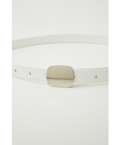 SLY(スライ)の「THIN F LEATHER BELT フェイクレザー ベルト(ベルト・レディース・ホワイト/ブラック/イエロー・FREE)」の4枚目の写真