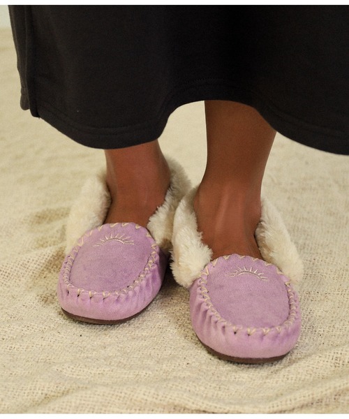 anap mimpi（アナップミンピ）の「SUN刺繍モカシンシューズ（モカシン/デッキシューズ・レディース・ピンク/ターコイズブルー/ラベンダー/グレイッシュベージュ・LL/S/M/L）」の3枚目の写真