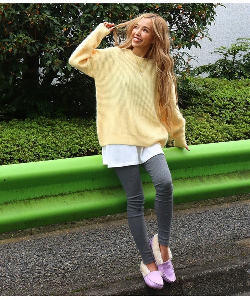 anap mimpi（アナップミンピ）の「SUN刺繍モカシンシューズ（モカシン/デッキシューズ・レディース・ピンク/ターコイズブルー/ラベンダー/グレイッシュベージュ・LL/S/M/L）」の14枚目の写真