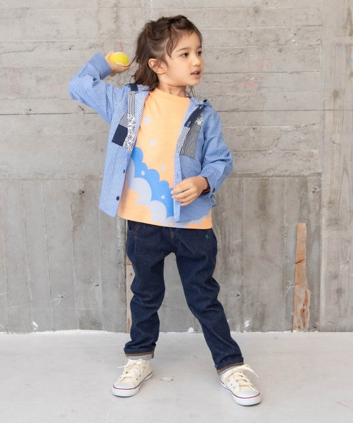 RAGMART(ラグマート)の「フード付きパッチワークシャツ(シャツ/ブラウス・キッズ・サックスブルー/イエロー・130cm/120cm/100cm/110cm)」の8枚目の写真