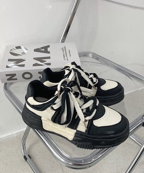 aimoha（アイモハ）の「かわいい厚底スニーカー（スニーカー・レディース・ベージュ/ブラック・24.5cm/23.5cm/24.0cm/22.5cm/23.0cm）」の9枚目の写真