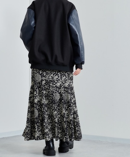 cepo（セポ）の「ソフトマーメイドスカート 柄アソート（スカート・レディース・ブラック/オフホワイト/ライム/ピンク・M）」の2枚目の写真
