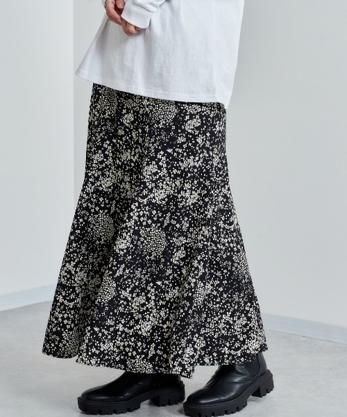 cepo（セポ）の「ソフトマーメイドスカート 柄アソート（スカート・レディース・ブラック/オフホワイト/ライム/ピンク・M）」の8枚目の写真
