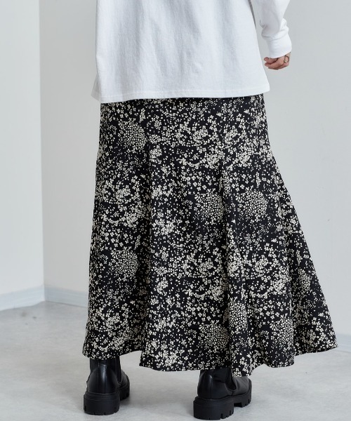 cepo（セポ）の「ソフトマーメイドスカート 柄アソート（スカート・レディース・ブラック/オフホワイト/ライム/ピンク・M）」の13枚目の写真
