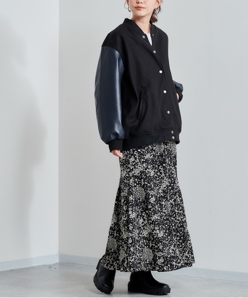 cepo（セポ）の「ソフトマーメイドスカート 柄アソート（スカート・レディース・ブラック/オフホワイト/ライム/ピンク・M）」の11枚目の写真