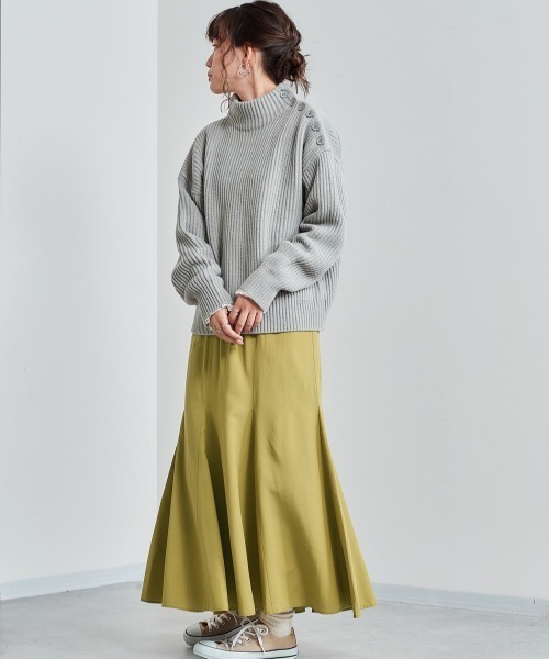 cepo（セポ）の「ソフトマーメイドスカート 柄アソート（スカート・レディース・ブラック/オフホワイト/ライム/ピンク・M）」の18枚目の写真