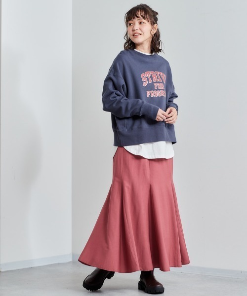 cepo（セポ）の「ソフトマーメイドスカート 柄アソート（スカート・レディース・ブラック/オフホワイト/ライム/ピンク・M）」の9枚目の写真