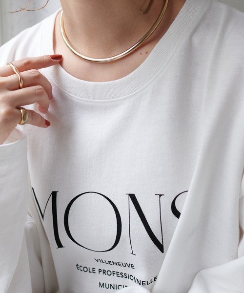 DISCOAT(ディスコート)の「MONSプリントロングTシャツ(Tシャツ/カットソー・レディース・ライトグレー/チャコールグレー/オフホワイト・FREE)」の20枚目の写真