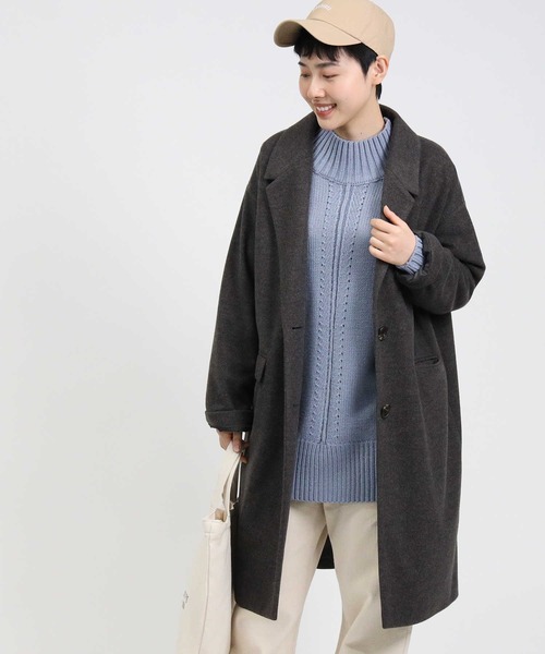 HONEYSUCKLE ROSE（ハニーサックルローズ）の「【HONEYSUCKLE ROSE】チェスターコート（チェスターコート・レディース・ベージュ/ダークグレー・M/L）」の2枚目の写真