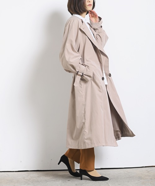 rps（アールピーエス）の「ノーカラーＢＩＧトレンチコート（トレンチコート・レディース・ベージュ/カーキ/ライトベージュ・M）」の5枚目の写真