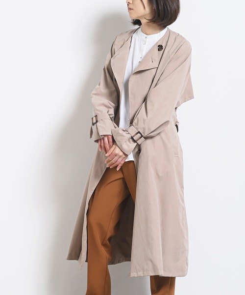 rps（アールピーエス）の「ノーカラーＢＩＧトレンチコート（トレンチコート・レディース・ベージュ/カーキ/ライトベージュ・M）」の7枚目の写真
