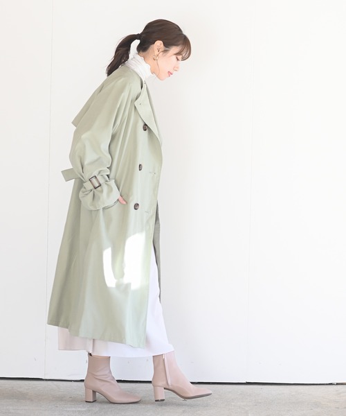 rps（アールピーエス）の「ノーカラーＢＩＧトレンチコート（トレンチコート・レディース・ベージュ/カーキ/ライトベージュ・M）」の22枚目の写真