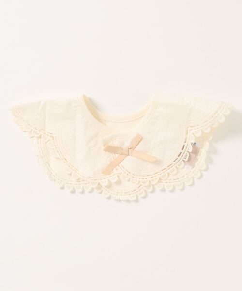 petit main（プティマイン）の「スカラップつけ衿風スタイ（スタイ/よだれかけ・キッズ・ブルーグレー/ライトピンク/オフホワイト・FREE）」の6枚目の写真