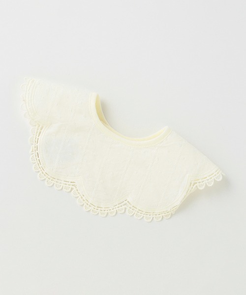 petit main（プティマイン）の「スカラップつけ衿風スタイ（スタイ/よだれかけ・キッズ・ブルーグレー/ライトピンク/オフホワイト・FREE）」の2枚目の写真