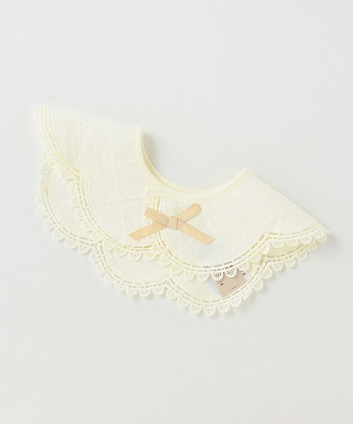 petit main（プティマイン）の「スカラップつけ衿風スタイ（スタイ/よだれかけ・キッズ・ブルーグレー/ライトピンク/オフホワイト・FREE）」の7枚目の写真