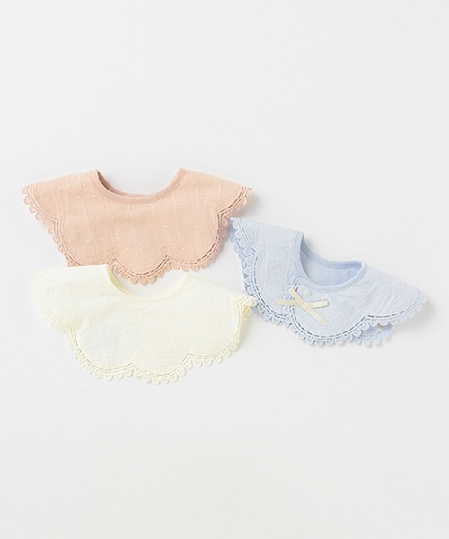 petit main（プティマイン）の「スカラップつけ衿風スタイ（スタイ/よだれかけ・キッズ・ブルーグレー/ライトピンク/オフホワイト・FREE）」の14枚目の写真