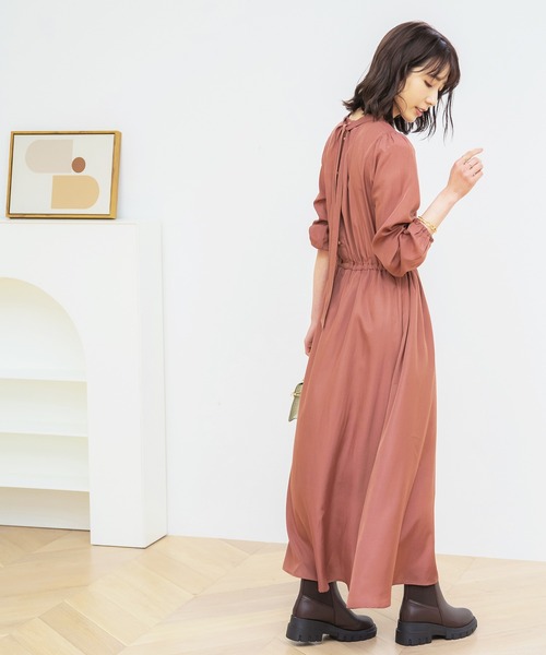 GeeRA(ジーラ)の「バックリボン&ボタン大人ワンピース(ワンピース・レディース・ネイビー/ピンク・MEDIUM/LARGE/X-LARGE)」の9枚目の写真