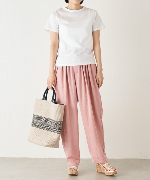 BEARDSLEY(ビアズリー)の「タックルーズパンツ(その他パンツ・レディース・グリーン系その他/サーモンピンク・FREE/L)」の2枚目の写真