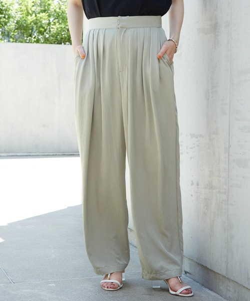 BEARDSLEY(ビアズリー)の「タックルーズパンツ(その他パンツ・レディース・グリーン系その他/サーモンピンク・FREE/L)」の21枚目の写真