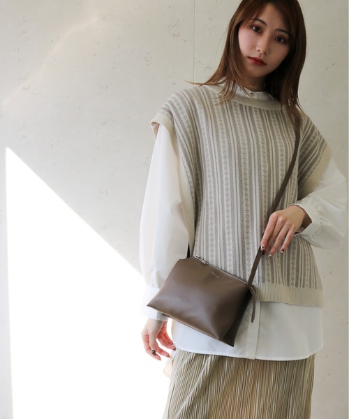 Per sist ence(パーシエンス)の「Per sist ence/パーシエンス PUシンプルライトショルダーバッグ(ショルダーバッグ・レディース・ブラック/モカ/ライトグレー・FREE)」の15枚目の写真
