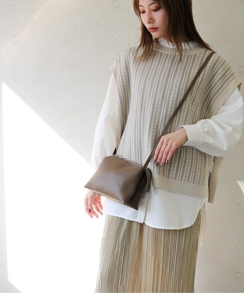 Per sist ence(パーシエンス)の「Per sist ence/パーシエンス PUシンプルライトショルダーバッグ(ショルダーバッグ・レディース・ブラック/モカ/ライトグレー・FREE)」の16枚目の写真