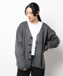 【Bl】【Bling leads】5ゲージモヘアタッチ ビッグカーディガン