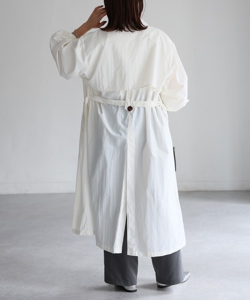 Riberry（リベリー）の「3WAYナイロンステンカラーコート（ステンカラーコート・レディース・ブラック/ベージュ/アイボリー/グリーン/ライトベージュ/オフホワイト/イエロー・MEDIUM）」の14枚目の写真