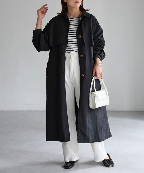 non様✨極美品ロエベステンカラーコート 黒ナイロン3B 大きいサイズXL ロゴ non様✨極美品ロエベステンカラーコート 黒ナイロン3B 大きいサイズXL