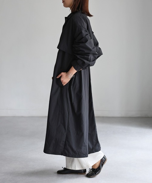 Riberry（リベリー）の「3WAYナイロンステンカラーコート（ステンカラーコート・レディース・ブラック/ベージュ/アイボリー/グリーン/ライトベージュ/オフホワイト/イエロー・MEDIUM）」の20枚目の写真