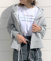 Q | 裏毛ショートパーカー(パーカー)