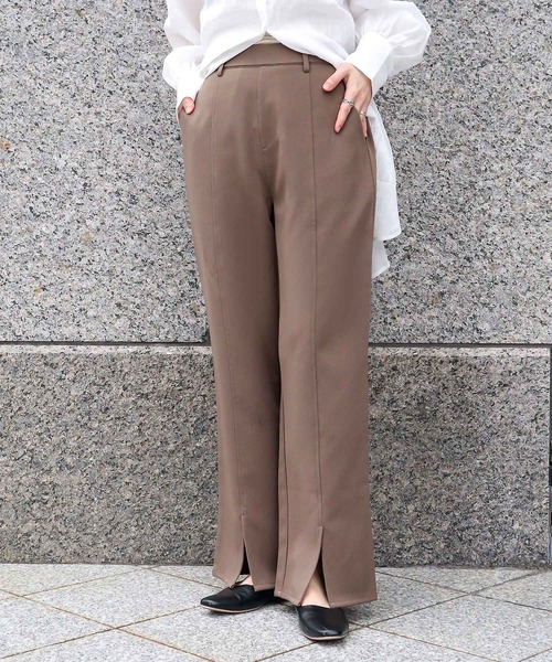 KOBE LETTUCE（コウベレタス）の「錯覚美脚セミワイドパンツ[M3576]（その他パンツ・レディース・ライトイエロー/モカ/クリーム/グレー/ブラック/ミント・M/S/AM/L）」の4枚目の写真