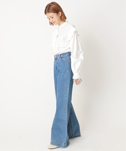 U by SPICK&SPAN(ユーバイスピックアンドスパン)の「≪追加≫ピンタックフリルブラウス2◆(シャツ/ブラウス・レディース・ホワイト/ネイビー・FREE)」の9枚目の写真