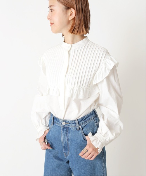 U by SPICK&SPAN(ユーバイスピックアンドスパン)の「≪追加≫ピンタックフリルブラウス2◆(シャツ/ブラウス・レディース・ホワイト/ネイビー・FREE)」の11枚目の写真